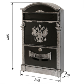 Ящик почтовый АЛЛЮР №4011В "Герб" старое серебро (5)
