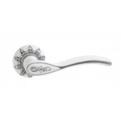 Ручка дверная RENZ INDH 17-10 SW/CP "Флория", супер белый/хром блестящий