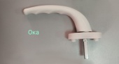 Ручка оконная пластиковая с винтами ОКА, штифт 37 мм, 8-поз, белая