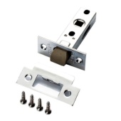 Защелка межкомнатная RENZ L 5-45 plastic С с пластиковым язычком (хром блестящий)
