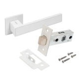 АЛЛЮР АРТ  "ЛАНА" W/W+L45-8 W (86110/S45) матовый белый Комплект ручка и защелка (20)