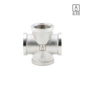 Крестовина ВР-ВР-ВР-ВР, никелированная, 0119-1515, 1/2" (1/2")