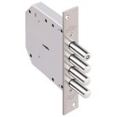 1.05.01 Замок врезной БАЗАЛЬТ никель, сувальдный- стержни 4шт. диаметр 14мм