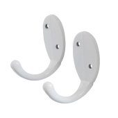 СТАНДАРТ 1089 WW матовый белый ЕВРОПАКЕТ 2шт. крючок-вешалка (600,50)