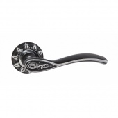 Ручка дверная RENZ INDH 17-10 B/CP "Флория", черный/хром блестящий