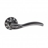 Ручка дверная RENZ INDH 17-10 B/CP "Флория", черный/хром блестящий