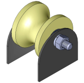 Ролик капролон d 70мм под трубу (d 40мм) на пластинах Р2714
