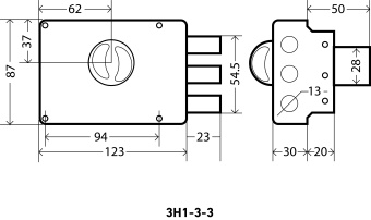 АЛЛЮР ЗН 1-3-3 Замок накладной (20)