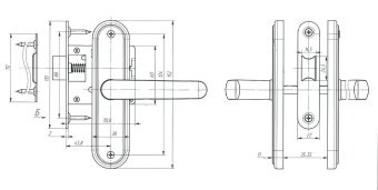 Защелка врезная Абсолют ЗЩ1-45А (Серебро)