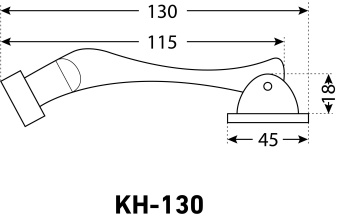 Фиксатор дверной АЛЛЮР КН-130 BR бронза 