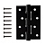 Петля стальная RENZ 100*75*2,5, 4 подшипника, б/колп., черный  арт: IN100-4BB FH B