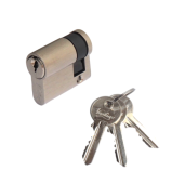 Цилиндровый механизм Vantage односторонний C40(30*10)SN 3 ключа (матовый никель)