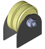 Ролик капролон d 70мм под полосу на пластинах Р2702