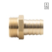 Штуцер для присоединения шланга НР, латунный, 0128-2020, 3/4" x Φ20 (3/4" x Φ20)