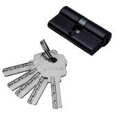 Цилиндр TIXX 60 мм К-К, компьютерный ключ, черный