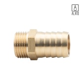 Штуцер для присоединения шланга НР, латунный, 0128-1520, 1/2" x Φ20 (1/2" x Φ20)