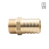 Штуцер для присоединения шланга НР, латунный, 0128-1520, 1/2" x Φ20 (1/2" x Φ20)