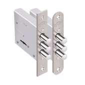 1.04.04.3 Замок врезной КРЕМЕНЬ никель, сувальдный- стержни 3шт. диаметр 12мм