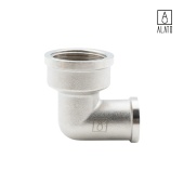 Угольник переходной 90° ВР-ВР, никелированный, 0107-2515, 1" х 1/2" (1" х 1/2")