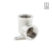 Угольник с креплением ВР-ВР, никелированный, 0110-1515, 1/2" (1/2")