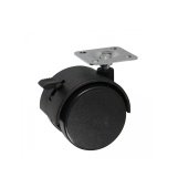 Опора колесная с площадкой, d=40, со стопором KLS-01-D40-B (продажа кратно 4)
