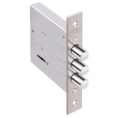 1.04.03 Замок врезной КРЕМЕНЬ никель, сувальдный- стержни 3шт. диаметр 16мм