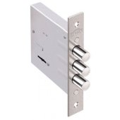 1.04.03 Замок врезной КРЕМЕНЬ никель, сувальдный- стержни 3шт. диаметр 16мм