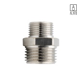 Ниппель переходной НР-НР, никелированный 0104-1510, 1/2" х 3/8" (1/2" х 3/8")
