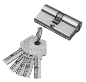 Цилиндр TIXX 60 мм К-К, компьютерный ключ, никель матовый  арт: TIXX CC 60 SN