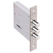 1.04.02 Замок врезной КРЕМЕНЬ никель, сувальдный- стержни 3шт. диаметр 14мм