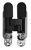 Петля дверная скрытой установки 115х23мм, соосная, универсальная, с 3D-регулировкой, черный матовый 