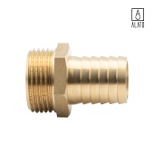 Штуцер для присоединения шланга НР, латунный, 0128-2525, 1" x Φ25 (1" x Φ25)