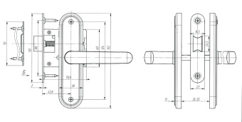Защелка врезная Абсолют ЗЩ1-45А (Серебро)