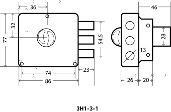 АЛЛЮР ЗН 1-3-1 Замок накладной (20)