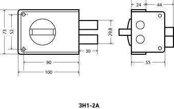 АЛЛЮР ЗН1-2 А Замок накладной (20)