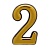 Цифра дверная АЛЛЮР БОЛЬШАЯ пластик "2" золото (1000,50)